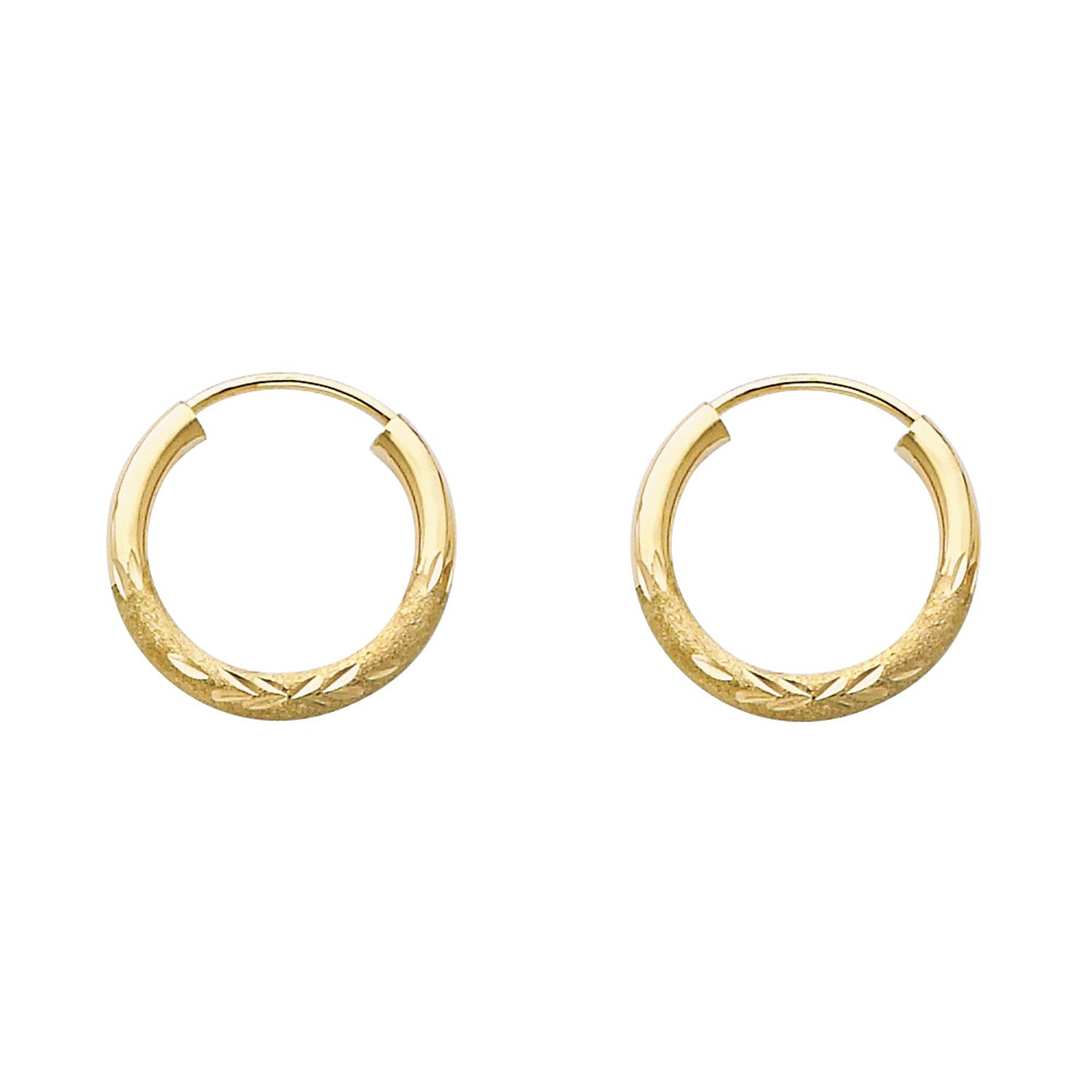 14KY 2MM BUD DC ENDLESS HOOP (15MM)