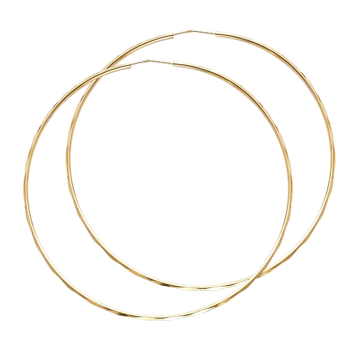 14KY 1.5MM FACETED RD TB HOOP (65MM)