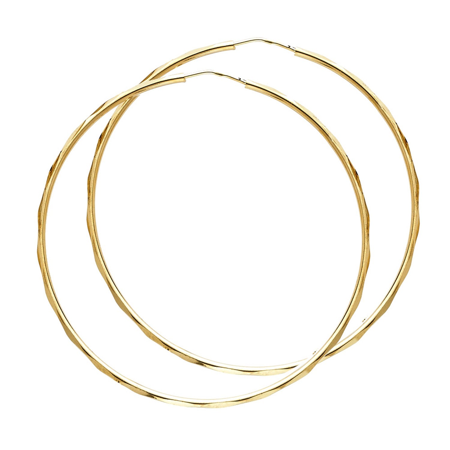 14KY 1.5MM FACETED RD TB HOOP (45MM)