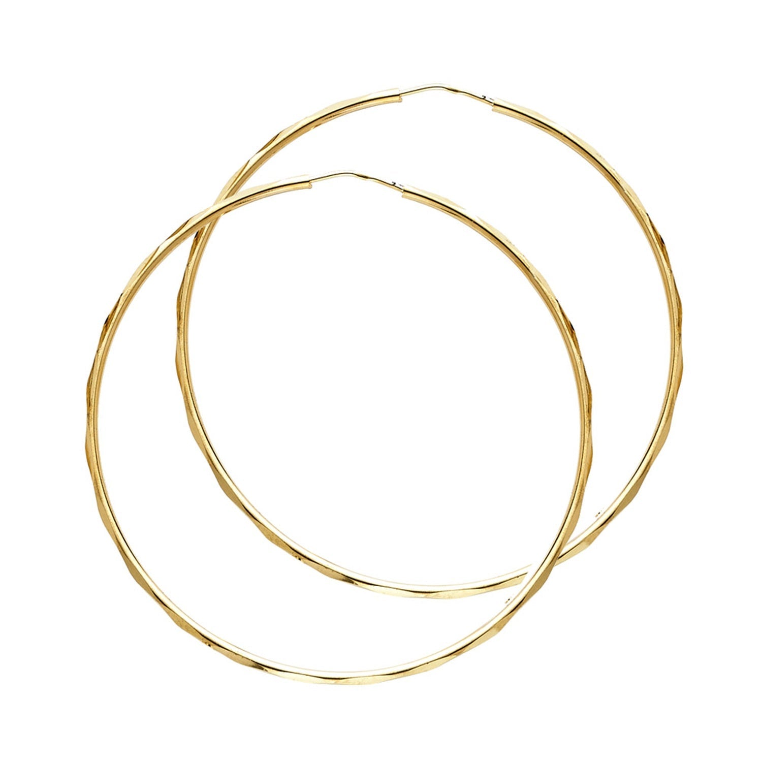 14KY 1.5MM FACETED RD TB HOOP (35MM)