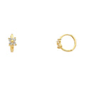 14KY FLOWER CZ HUGGIES (ER293)