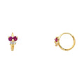 14KY FLOWER CZ HUGGIES (ER294)
