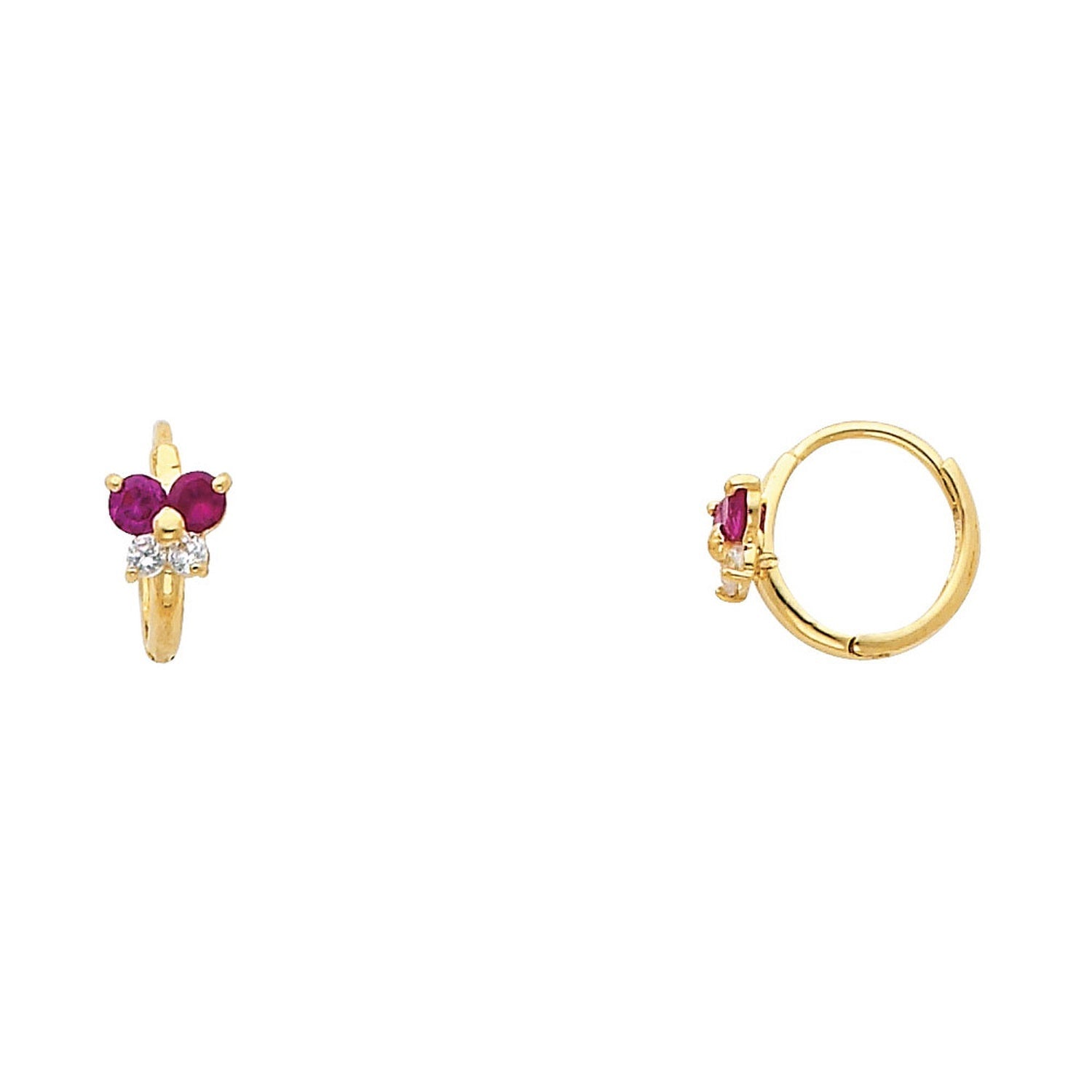 14KY FLOWER CZ HUGGIES (ER294)