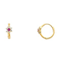 14KY FLOWER CZ HUGGIES (ER297)