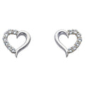 14KW HEART CZ EARRINGS (ER317W)