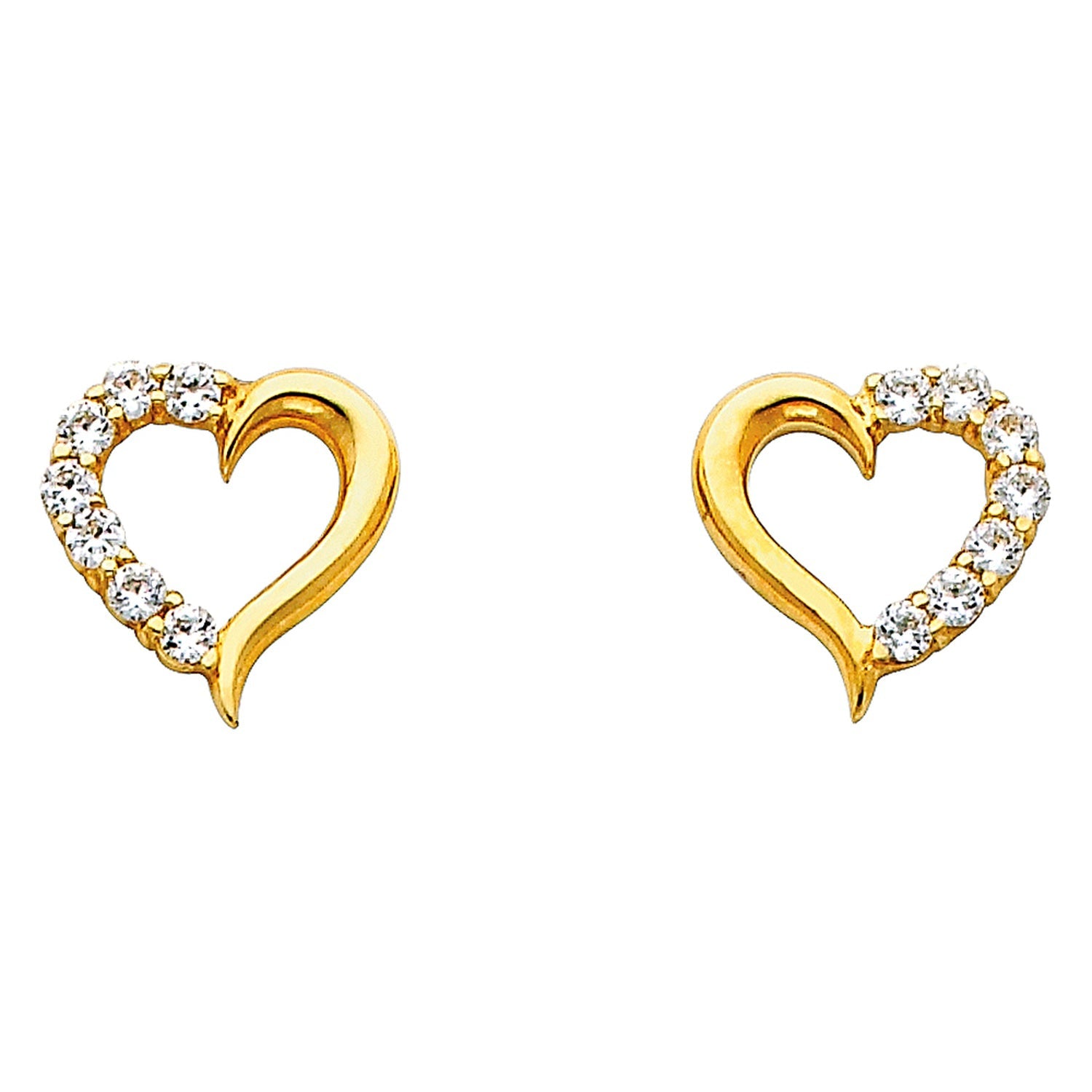 14KY HEART CZ EARRINGS (ER317)