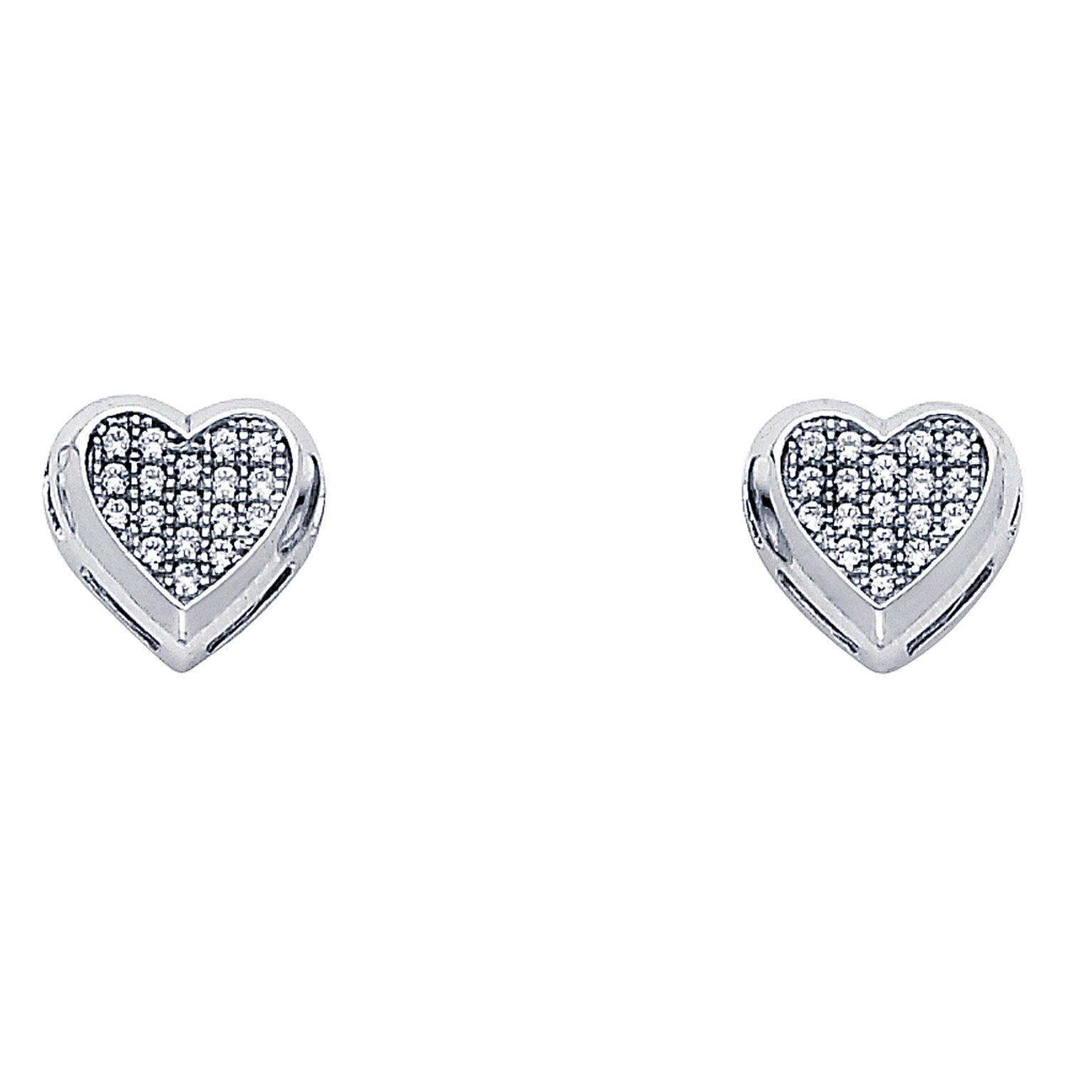 14KW HEART CZ EARRINGS (ER319)