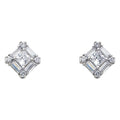 14KW SQUARE CZ EARRINGS (ER324W)