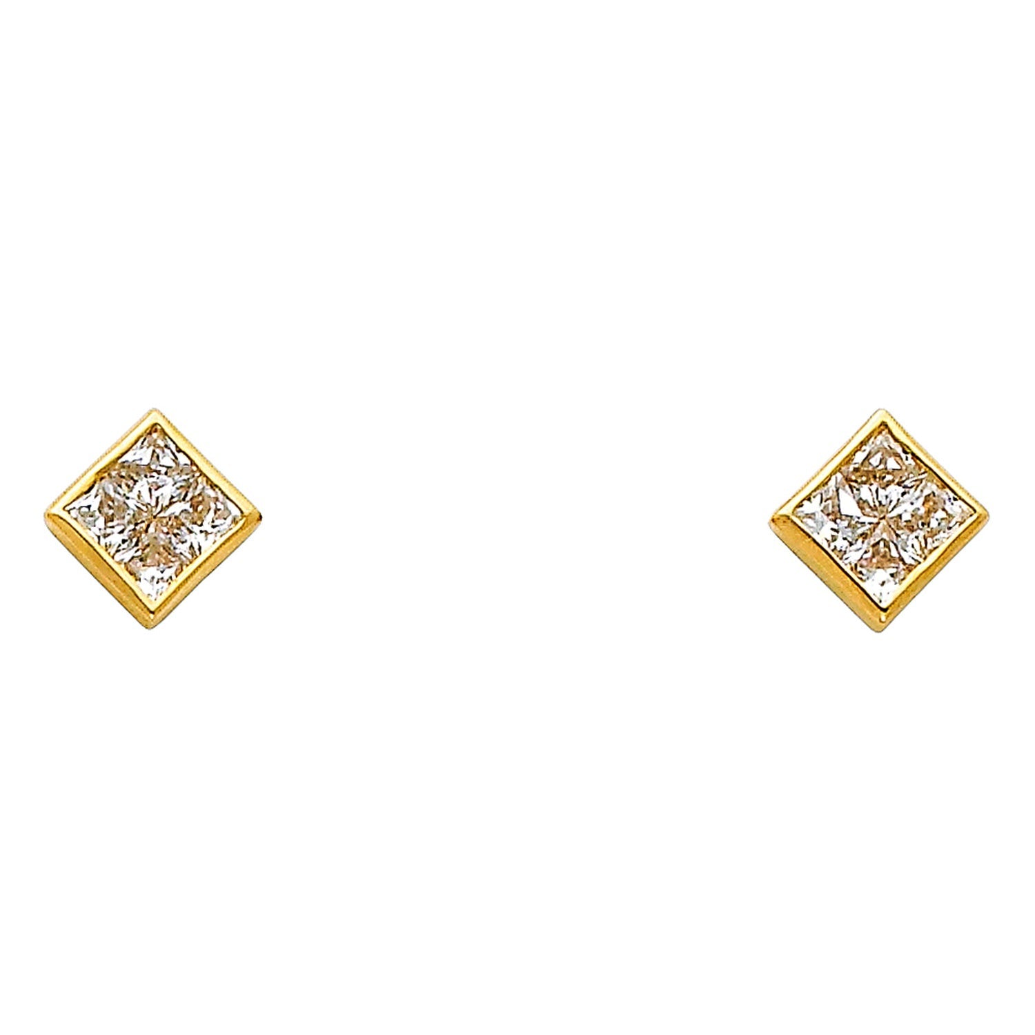 14KY SQUARE CZ EARRINGS (ER325)