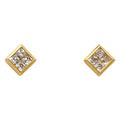 14KY SQUARE CZ EARRINGS (ER326)