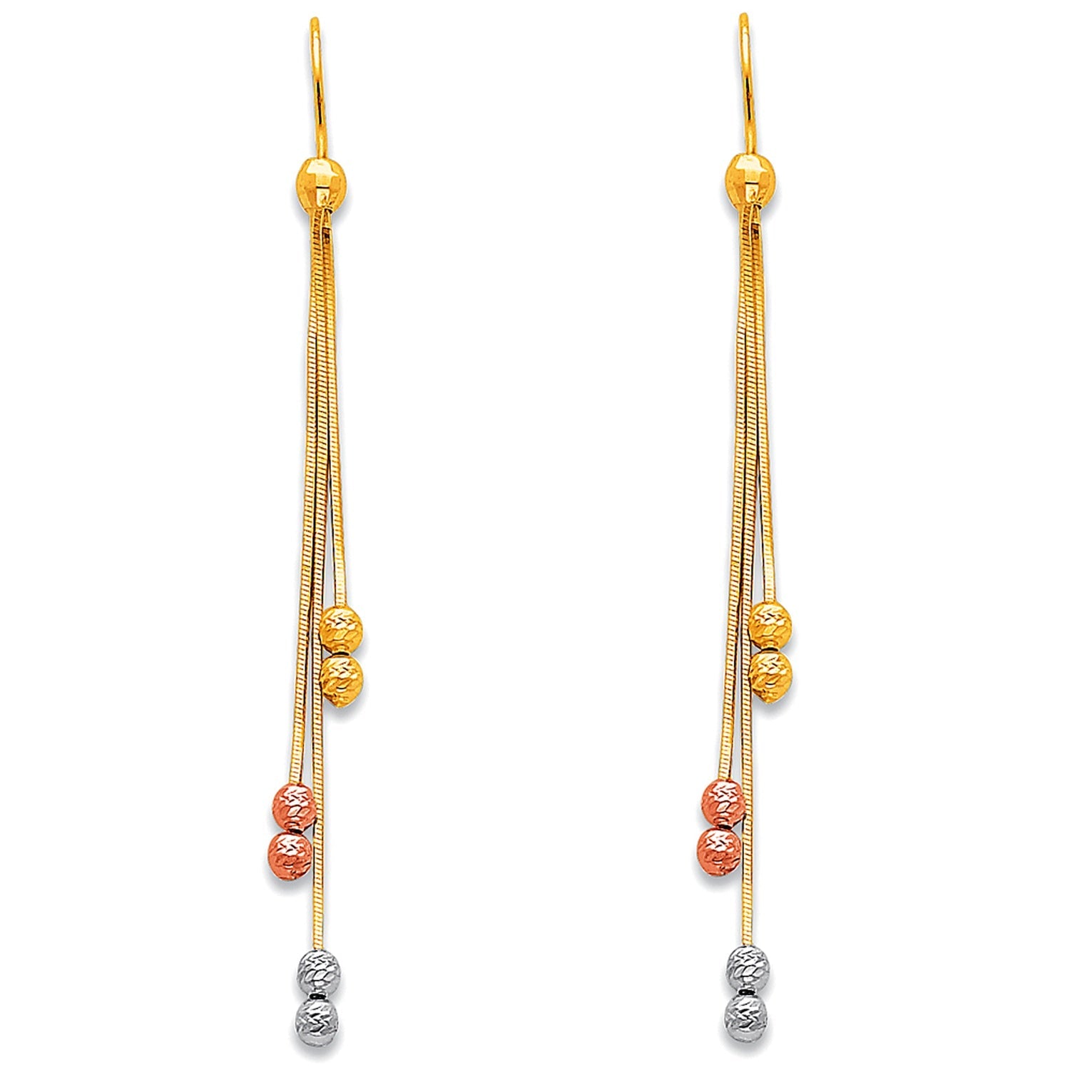 14K 3C HANGING EARRINGS (ER368)