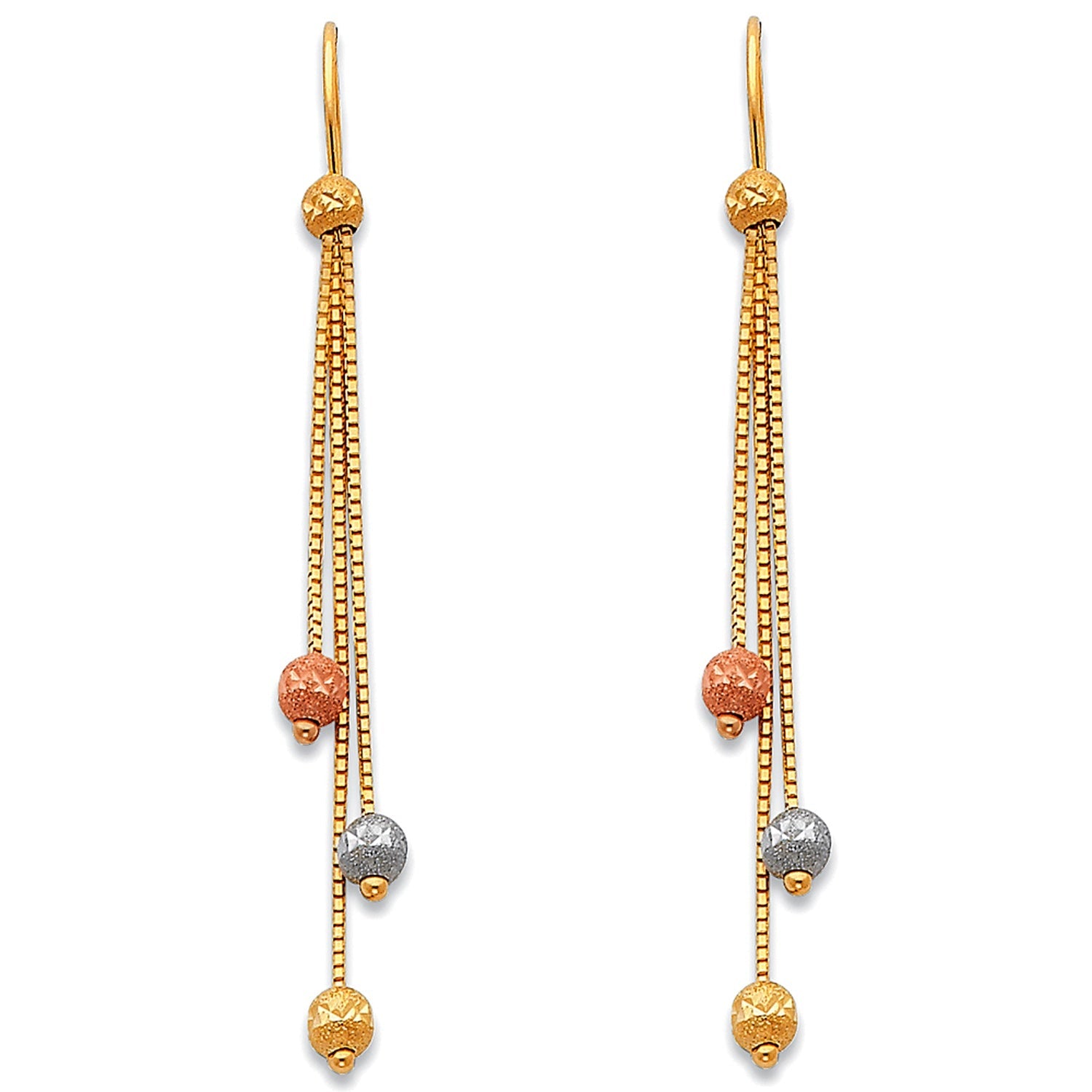14K 3C HANGING EARRINGS (ER373)