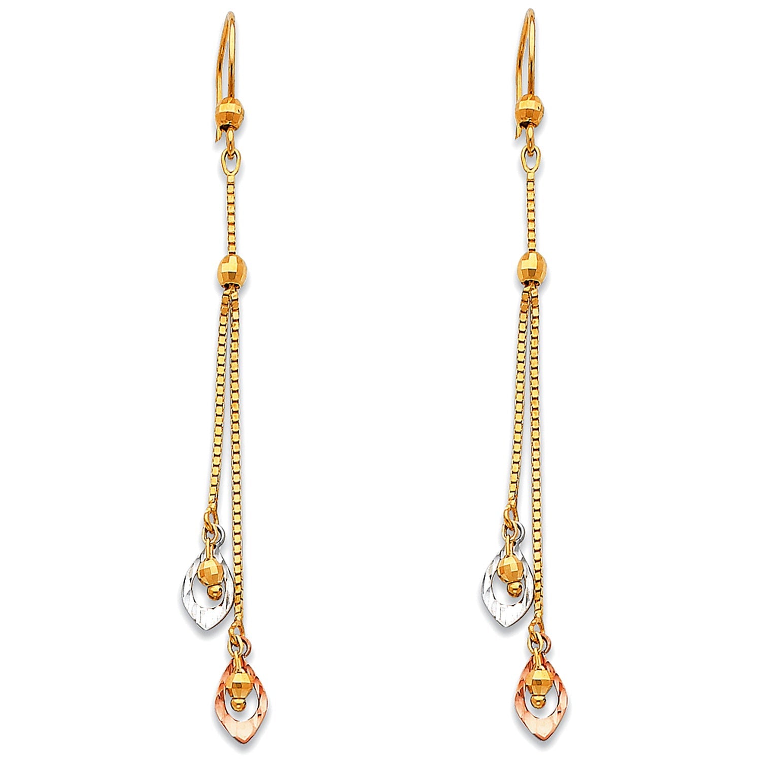 14K 3C HANGING EARRINGS (ER380)