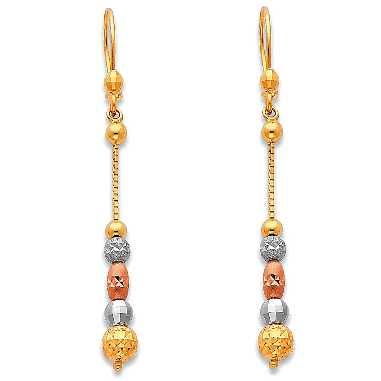14K 3C HANGING EARRINGS (ER381)