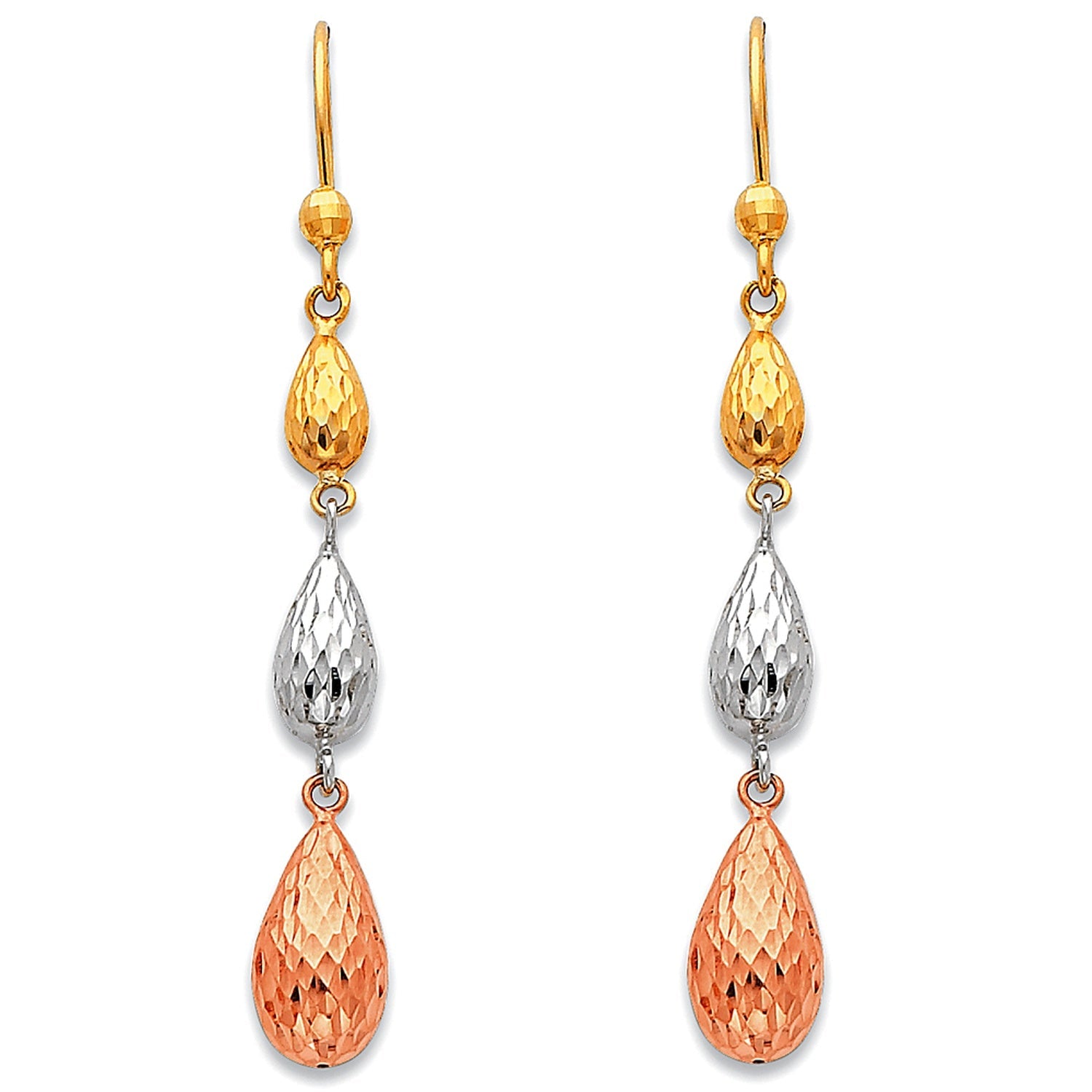 14K 3C HANGING EARRINGS (ER388)
