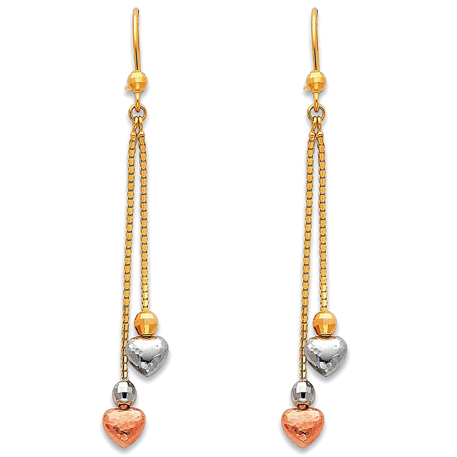 14K 3C HANGING EARRINGS (ER389)