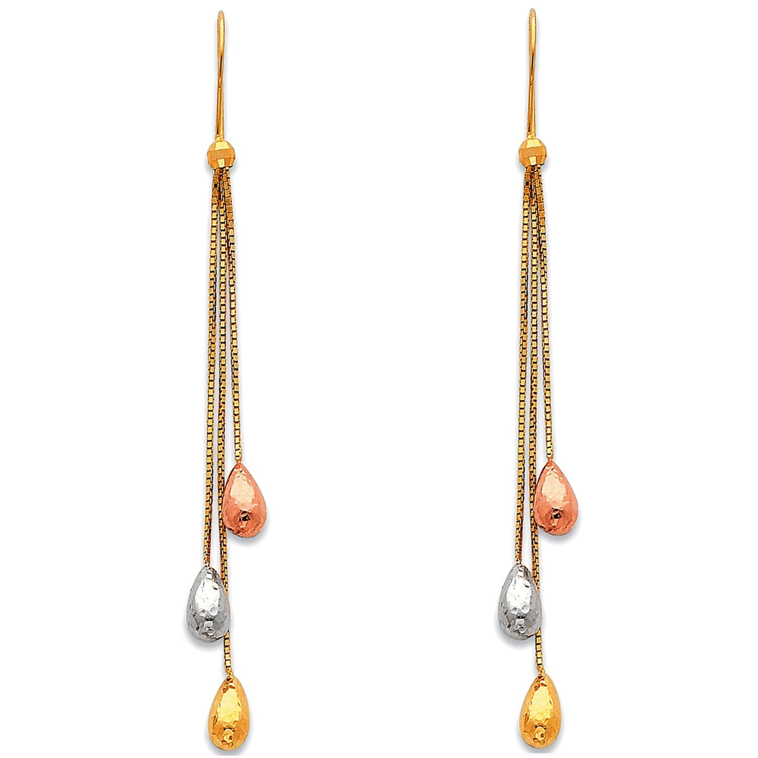 14K 3C HANGING EARRINGS (ER390)