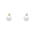 14KY CZ PEARL EARRINGS (ER437)