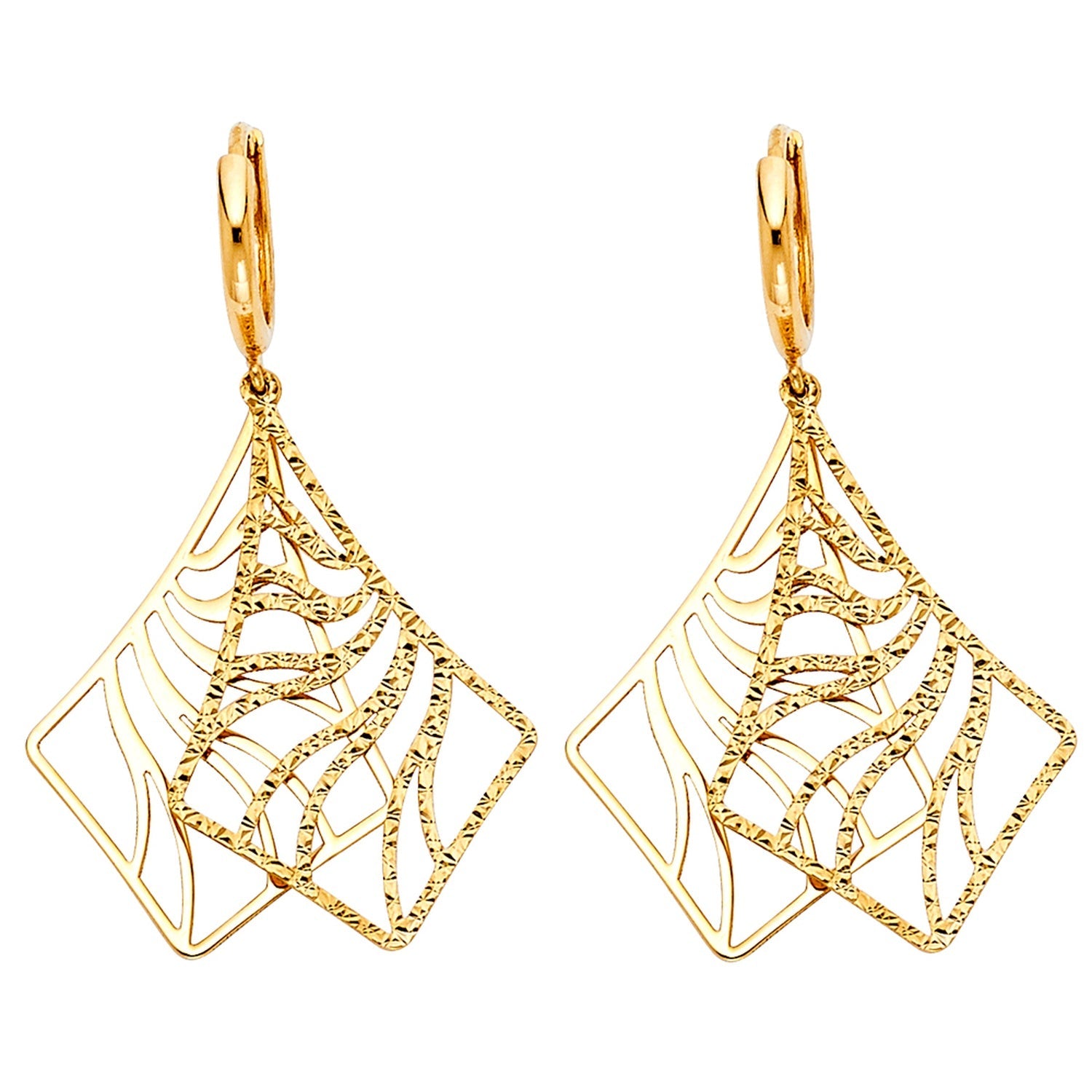 14KY FANCY HANGING EARRINGS (ER486)