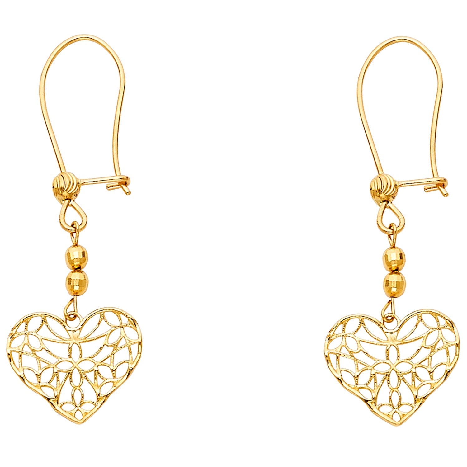 14KY HEART EARRINGS