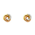 14K 3C CZ EARRINGS (ER548)