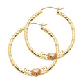 14K 2C 2MM RD HOOP WITH HRT (30MM)