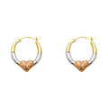 14K 3C SM F-EARRING WITH HRT