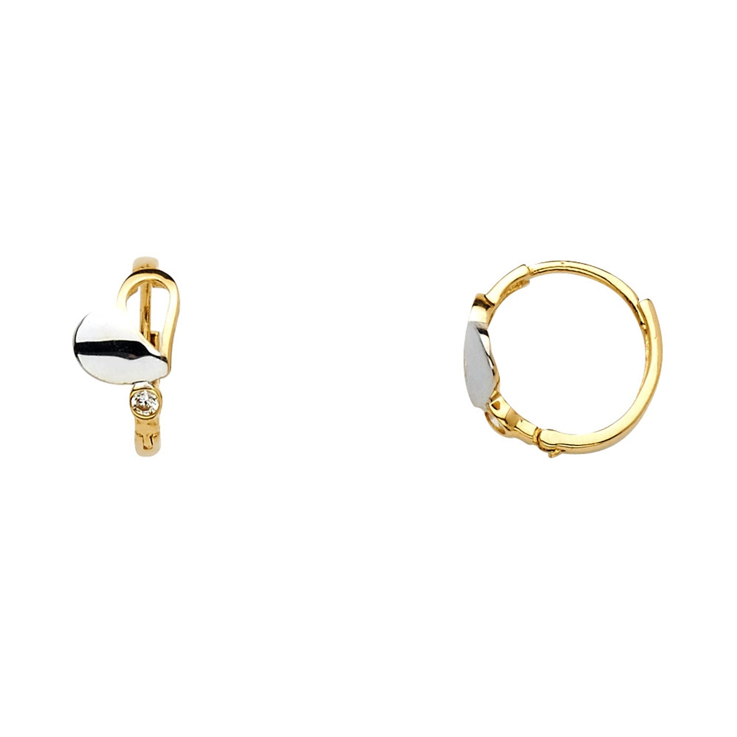 14K 2T HEART HUGGIES