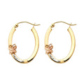 14K 3C SM BUTTERFLY OVAL EAR.