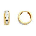 14K 2T D/C POLISHED HUGGIES