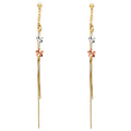14K 3C DANGLING EARRINGS