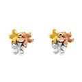 14K 3C FLOWER EARRINGS
