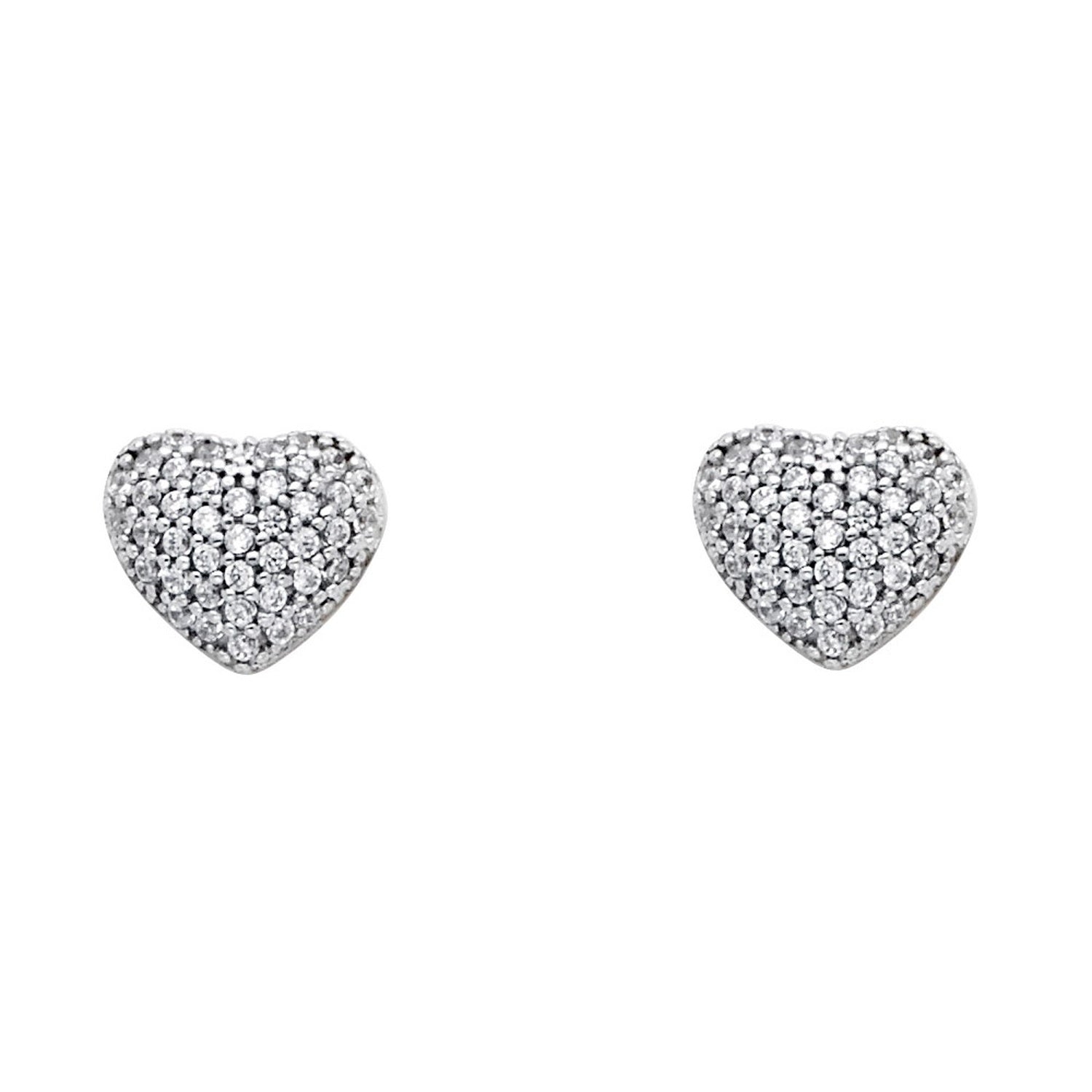 14KW HEART CZ EARRINGS