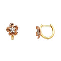 14K 2C FLOWER CZ HUGGIES