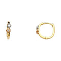 14K 3C FLOWER CZ HUGGIES