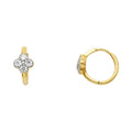 14K 2T FLOWER CZ HUGGIES