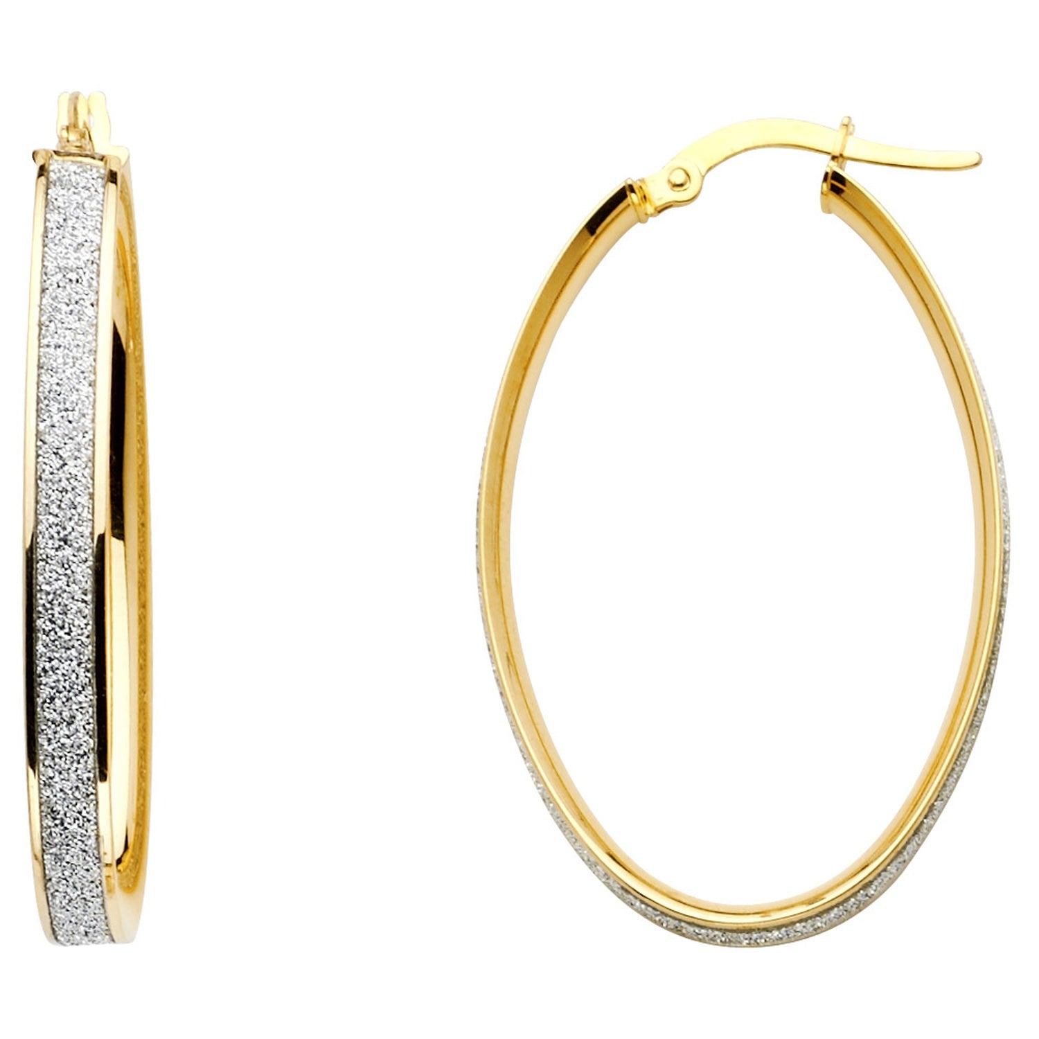14KY SPARK OVAL HOOPS (35MM)
