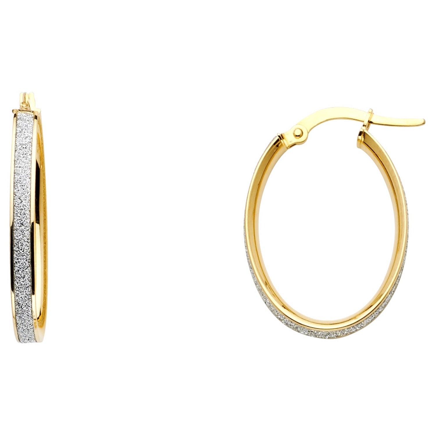 14KY SPARK OVAL HOOPS (20MM)