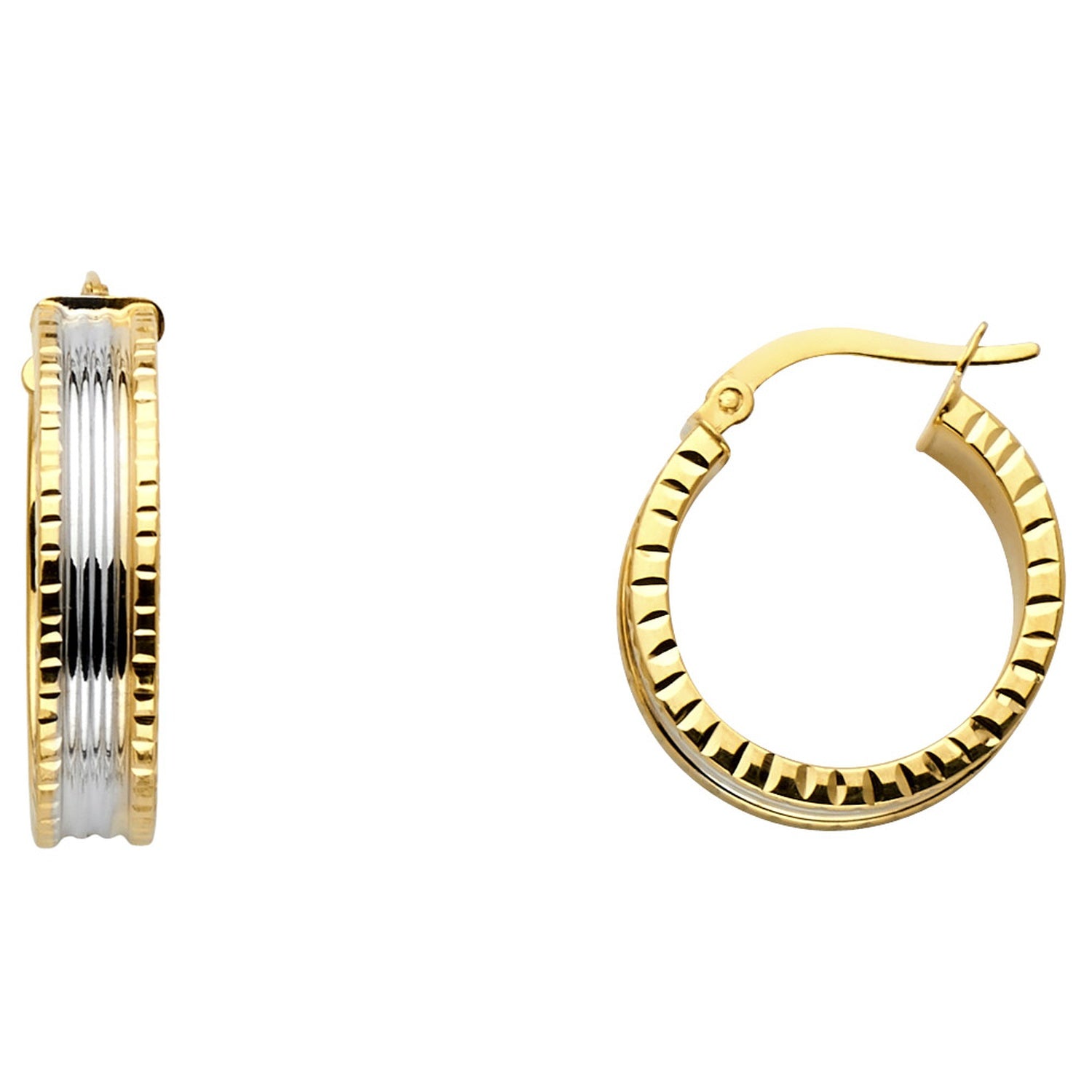 14K 2T HOLLOW HOOP EAR (20MM)
