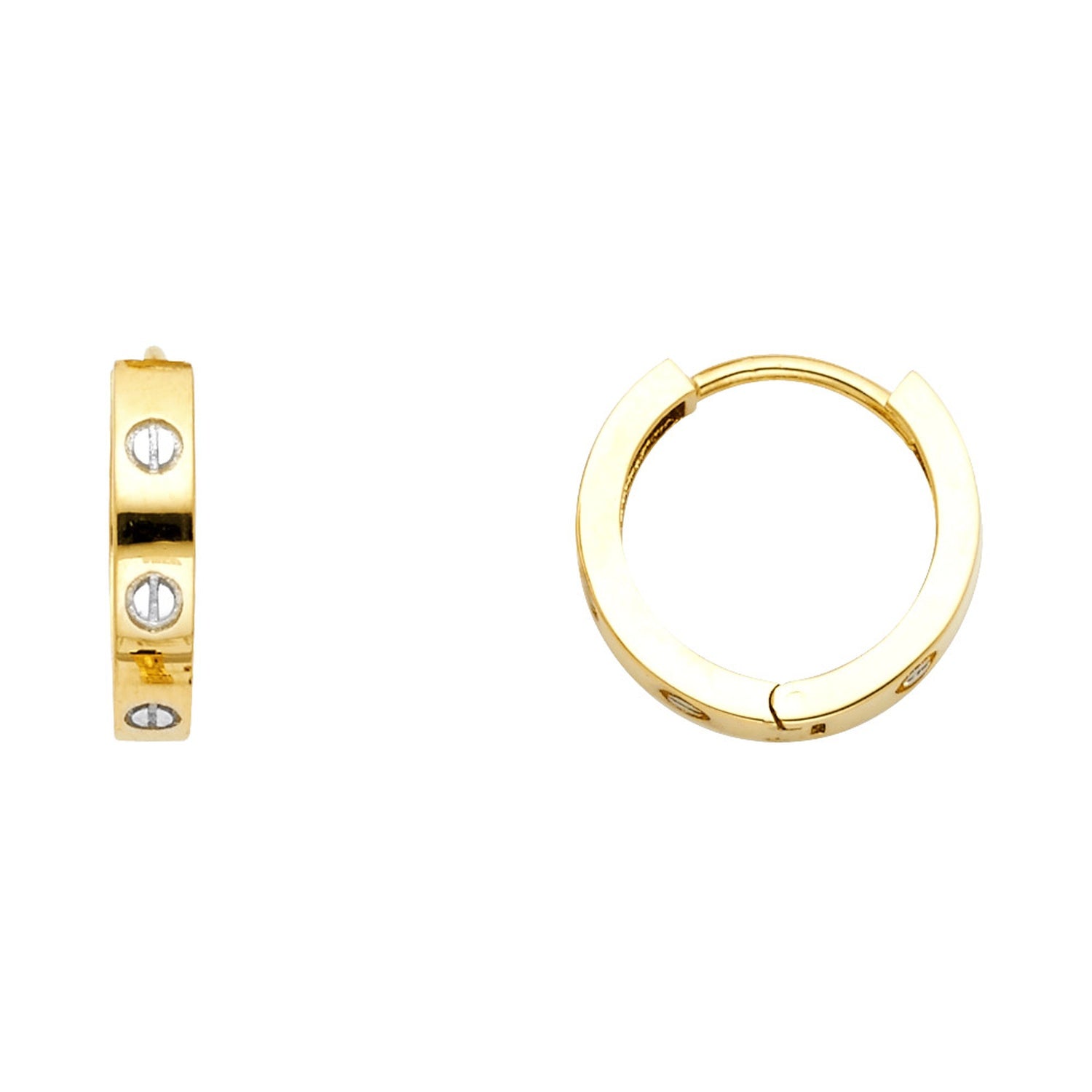 14K 2T ROUND HUGGIES (Y, 18MM)
