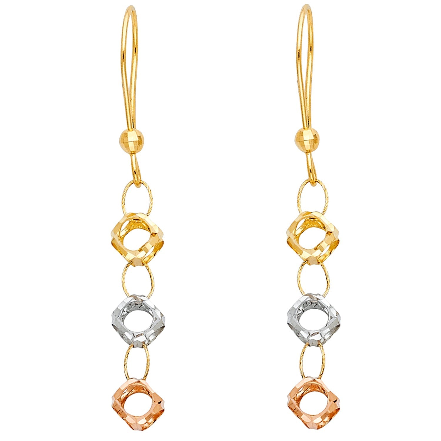 14K 3C PERFORATED 3BALL HANG EA (3C)
