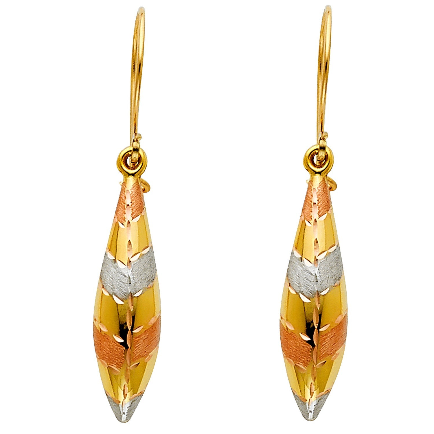 14K 3C HOL HANGING EARRING