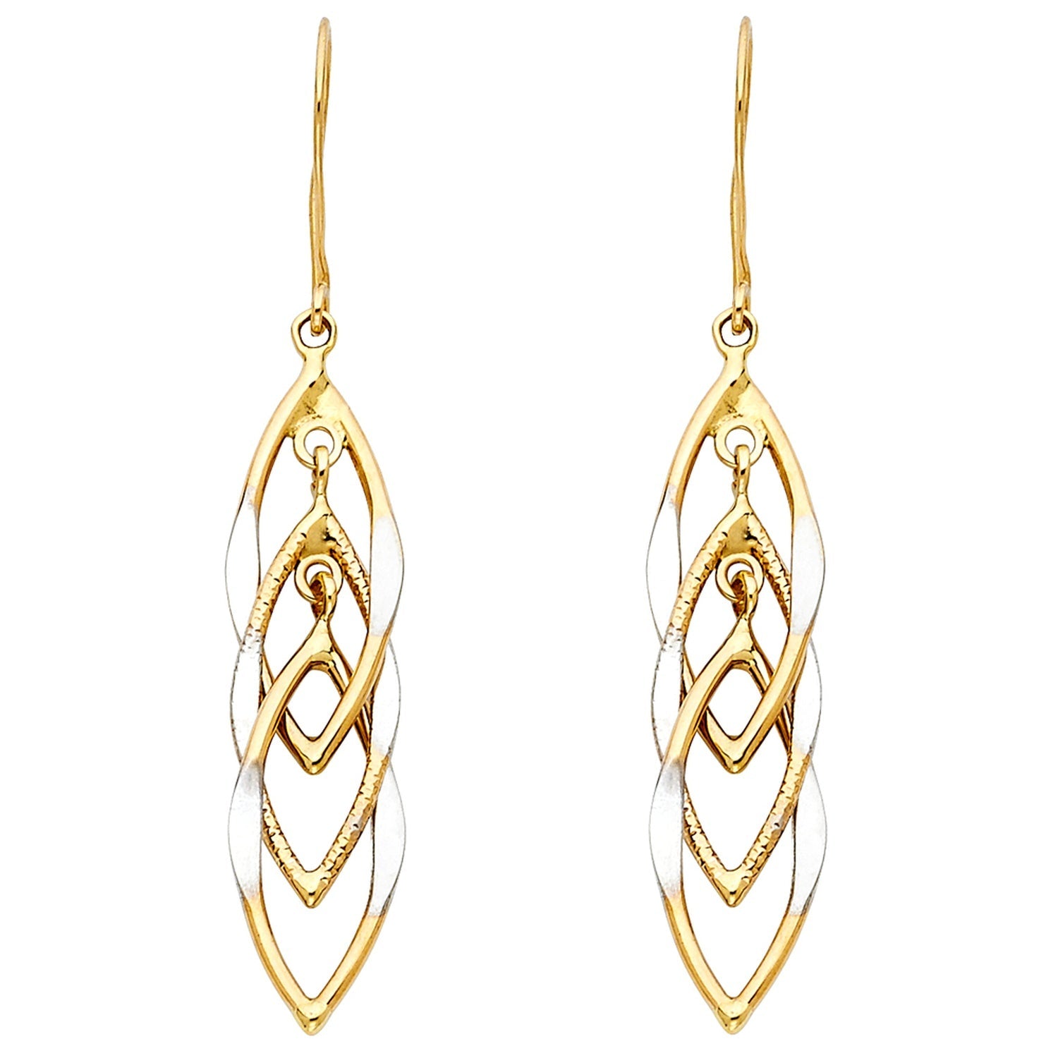 14K 2T MUL HANG HOL DESIGN TUB EAR
