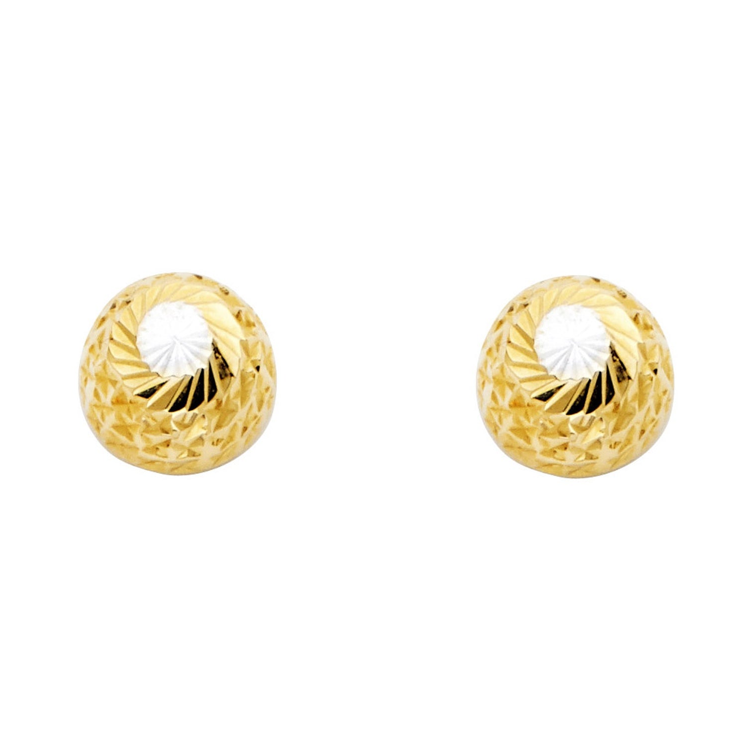 14K 2T 9.5MM D/C H-BALL EAR W/PB