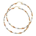 14K 3C CURLED HOLLOW HOOP EAR