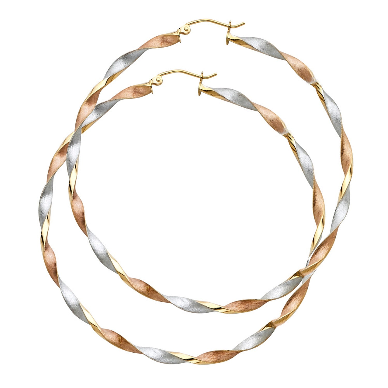 14K 3C CURLED HOLLOW HOOP EAR