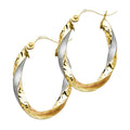 14K 3C CURLED HOL OVAL HOOP EAR