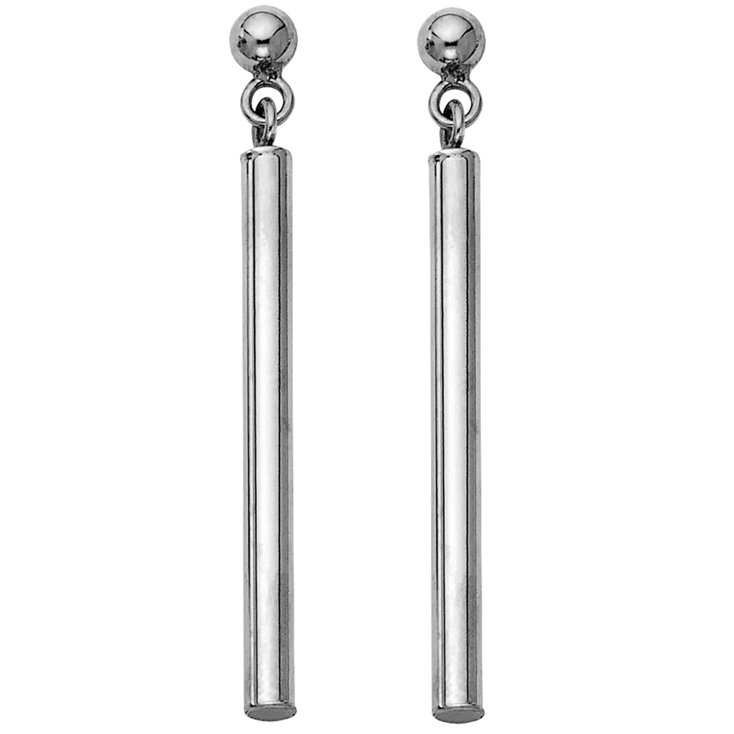 14KW RD BAR HANGING EARRING