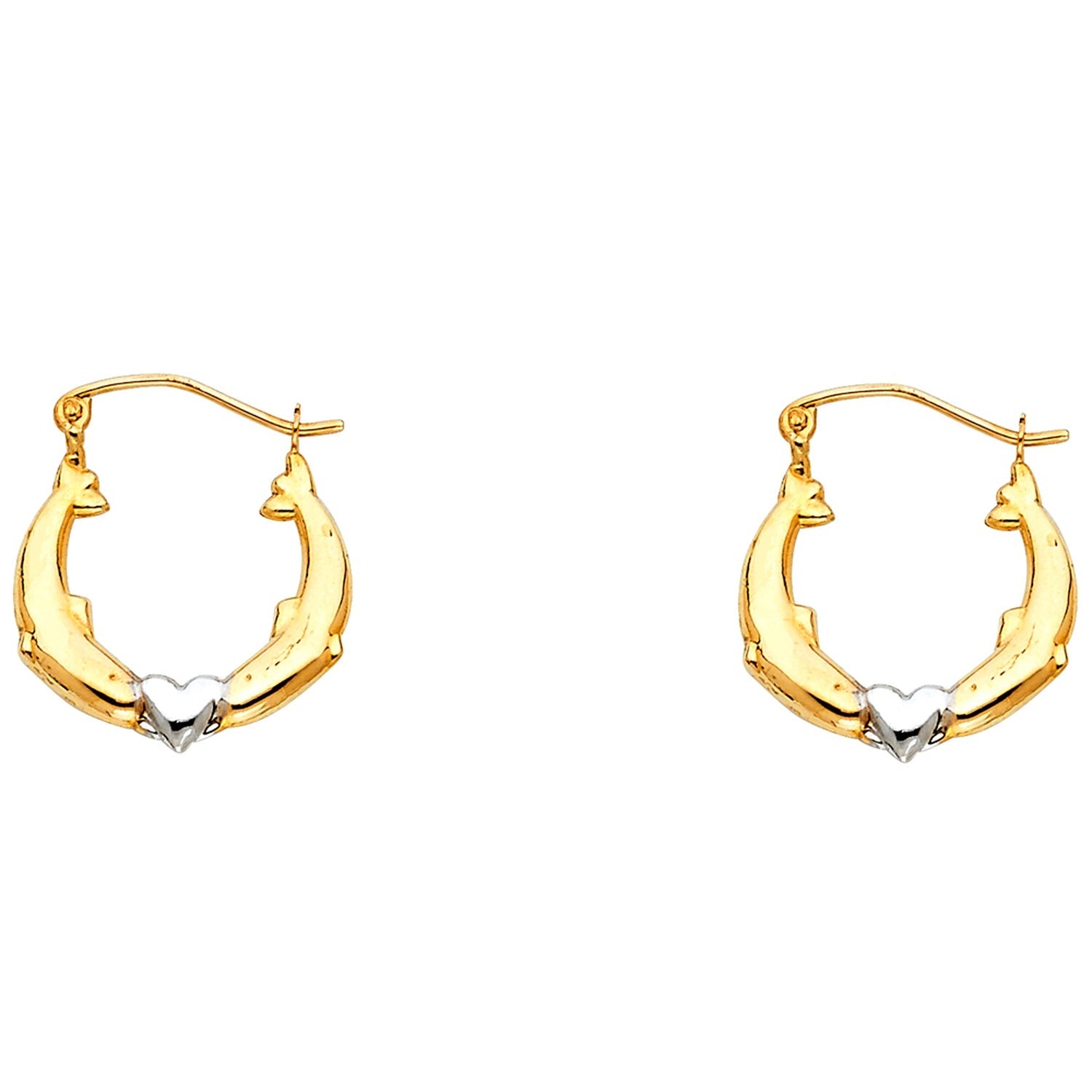 14K 2T DOLPHIN HOLLOW HOOPS