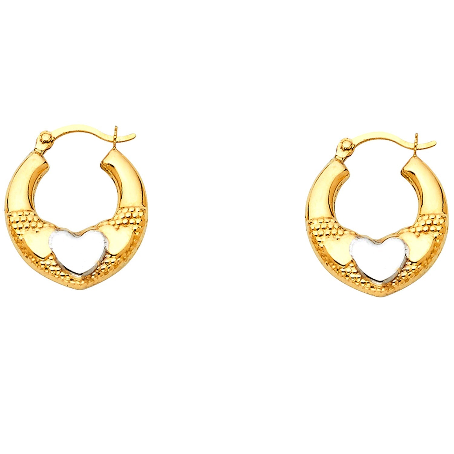 14K 2T FANCY HOLLOW HOOPS